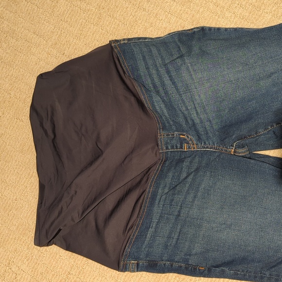 NWT Madewell Maternity Over the Belly Skinny Jeans Coronet Dark Wash - Picture 2 of 6